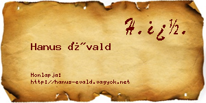Hanus Évald névjegykártya